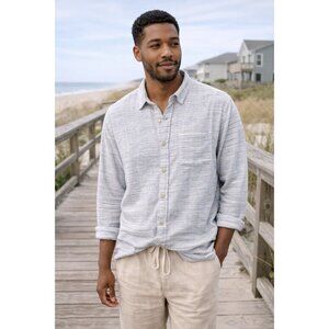 Marine Layer Striped Button Front Shirt – Size Large